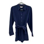 Boden Cosima Romper Navy Blue Belted Shirt Size US 10P Petite‎ Photo 2