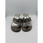 Jack Rogers  3" Heeled Thong Sandals Womens 7 Bronze Medallion Travel Vacation Photo 2