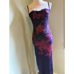 Commense‎ XS Purple Floral Lace whimsi Y2K Bodycon Maxi Dress Cocktail Evening Photo 2