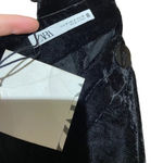 ZARA NWT Velvet High Waisted Black Shorts Size Small Photo 4