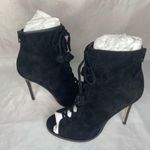 Coach  Lena Black Suede Leather Sexy Fun Open Toe Ankle Boots bootie [size 7.5] Photo 3