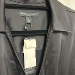 Banana Republic NWT  Factory Satin Collared Wrap Midi Dress in Black - Size 4 Photo 5