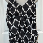 Liz Lange Maternity Tankini Top XXL Black White Ruched Sides Racerback Womens Photo 0