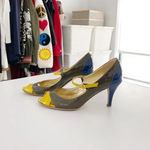 J.Crew Penelope Vintage Patent Leather Peep Toe Mary Jane Heels Charcoal Size 7 Photo 1