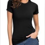 Norma Kamali Slim Fit Fitted Top Tee Black Sz S~4 Crew Neck Slinky Business Photo 3