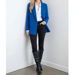 Anthropologie MAEVE x  Double-Breasted Oversized Blazer, Blue, 0 (US) Photo 4