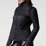 Blanc Noir Motion Panel Zip Puffer Jacket Black Hooded Size XS Mixed Media Photo 8