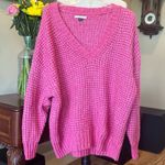 American Eagle Oversized V Neck Pink Sweater Photo 2