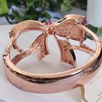 Rose Gold Hinge / Clamper Bracelet Fuschia Pink Crystal Bow Design New Photo 4