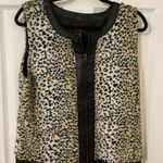 Multiples  Black and Cream Animal Print Vest Photo 0