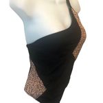 Shandian Leopard Print One Piece Swimsuit XL (12) One Shoulder Mob Wife Vibe Black Photo 6