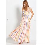 Nicholas Kerala Maxi Dress in White 4 Womens Long Cotton Striped Gown Pink Photo 3