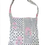 Free People Stars & Flowers and Dots Tote Boho Shopping Bag Pink Black Packable Photo 1