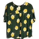 Madewell  Rhyme floral flutter sleeve green yellow top size XS Photo 0
