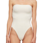 Lido Sedici One Piece Swimsuit Ivory EUC Size S Made in Italy Strapless Photo 0