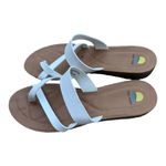 Maui Island  Slide on White Brown Sandals Size 9 Women's Casual Flat Photo 1