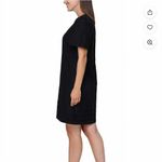 Nicole Miller Original Black Linen Blend Short Sleeve V-Neck Dress Size SMALL Photo 1