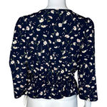 Heartloom  Blouse Womens Small Navy Blue Ditzy Floral Flowers Boho Cottagecore‎ Photo 3