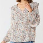 Very J 💥 Ruffle Floral Print Bell Sleeve Blouse Multicolor M Photo 0