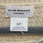 Club Monaco Sweater Womens Small Pullover Waffle Knit Ivory Cashmere Casual Photo 2