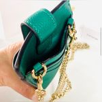 Coach NWT Leather crossbody phone Card Carrier Green With A Chain Photo 3
