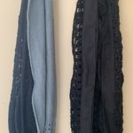 Ombré infinity scarf and crochet Scarf with sheer mesh Black Photo 1