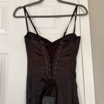 Outcast Lace Corset Tie Black Gothic Maxi Dress Red Size M Photo 6