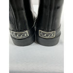 Womans Sugar Knee Length Rainboots 6 Black Rubber Photo 5
