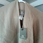 SOIA & KYO NWT  Mirel Woven Colorblock Neutral Blush-Toned Fringe Scarfigan Shawl Photo 2