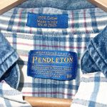 Pendleton  Women’s 100% Cotton Blue White Long Sleeve Casual Button Front Shirt Photo 5