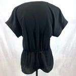 Halogen  black vneck peplum top size small Photo 1