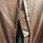 Betsey Johnson faux leather hook and eyelet brown jacket dress ladies size retro Photo 3