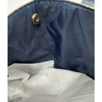 Victoria's Secret Straw Beach Tote Bag Large Weekender Travel Logo Blue Beige Photo 7