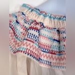 Parker Anthropologie Jenay Off-Shoulder Boho Blouse Small Pink Sugar Embroidered Photo 3