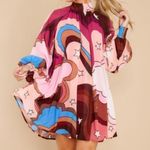 Aura Purely Reminiscing Berry Multi Print Dress Photo 1