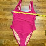 J.Crew Women 8 Pink Cut out Bow Ribbed Low Back One Piece Swim Suit Bathing Suit Photo 1