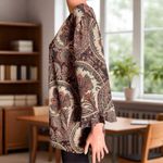 Dress Barn  Paisley Print Tunic. Earth Tones & Gold. Size 2X. Y2K Vintage. Photo 1