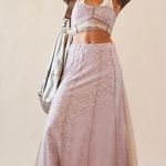 Free People Shape Of You Lilac Purple Lace Set Strapless Top Skirt Photo 3