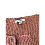 American Eagle Cropped Henley Sweater Striped Knit Brown Pink Womens S Photo 2