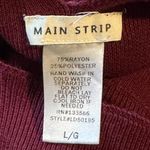 Main Strip Burgundy Open Chest Flare Sleeve Midi Dress Photo 5