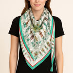 Johnny Was  Tassel Scarf Color Green White Photo 0