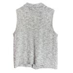 J Jill Sweater Vest Womens Large Grey Button Front Knit Wool Alpaca Blend Preppy Gray Photo 2