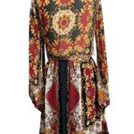 Va Va Voom Red and Green Wrap Sundress with Bishop Sleeves Size M Size M Photo 1