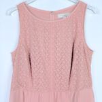Loft NWT  Floral Lace Bodice Dress Mini Sleeveless Floral Blush Pink Size 10 NEW Photo 1