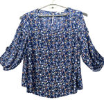 Rose + Olive  Womens Blouse Size 3X Bohemian‎ Floral Flowy Peek-A-Boo Sleeve Photo 0