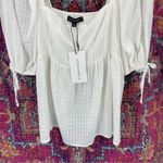 Cotton Candy LA  NWT White Puff Sleeve Peasant Blouse Top Photo 3