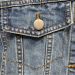 Maison Jules Y2K Blue Denim Jean Jacket Embroidered Metallic Stars on Sleeves by Photo 5