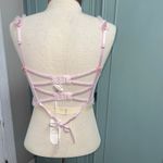 For Love & Lemons Embroidered Hearts Bustier Bra Pink XS NEW NWT Ruffle Bows Photo 6