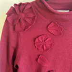 Talbots 100% Merino Wool Mock Neck Appliqué Sweater small holiday workwear Photo 1