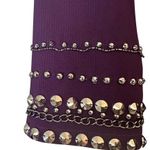 Lucy Paris NWT  Deep Rich Lavender Knit  Studded Rhinestone Detail Pullover Dress Photo 2